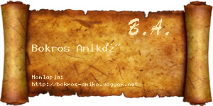 Bokros Anikó névjegykártya