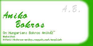 aniko bokros business card